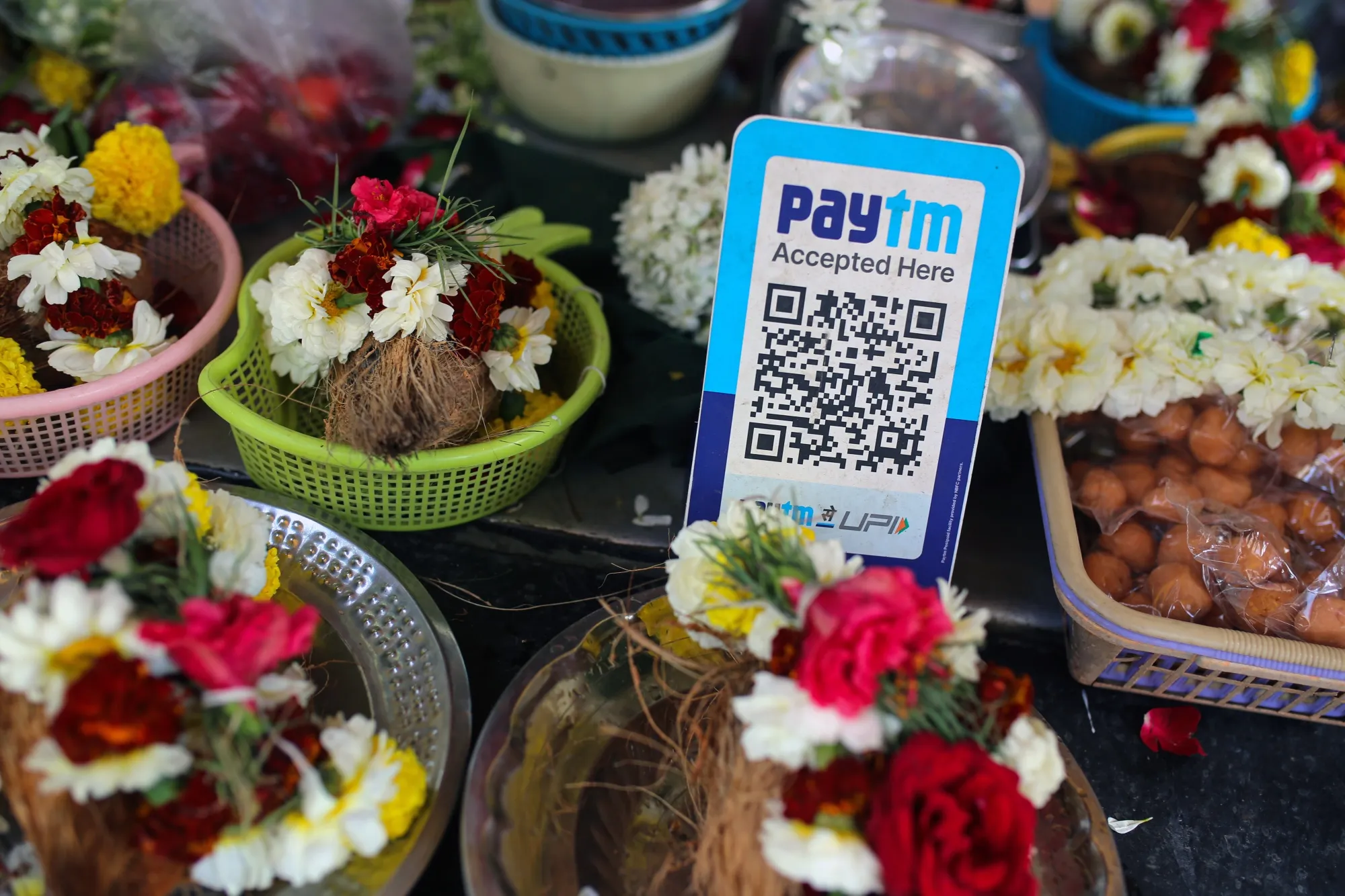 A QR code for the Paytm digital payment system.