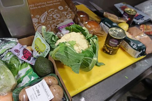 All the ingredients for Jamie's Sicilian Cauliflower and Chickpea Stew.