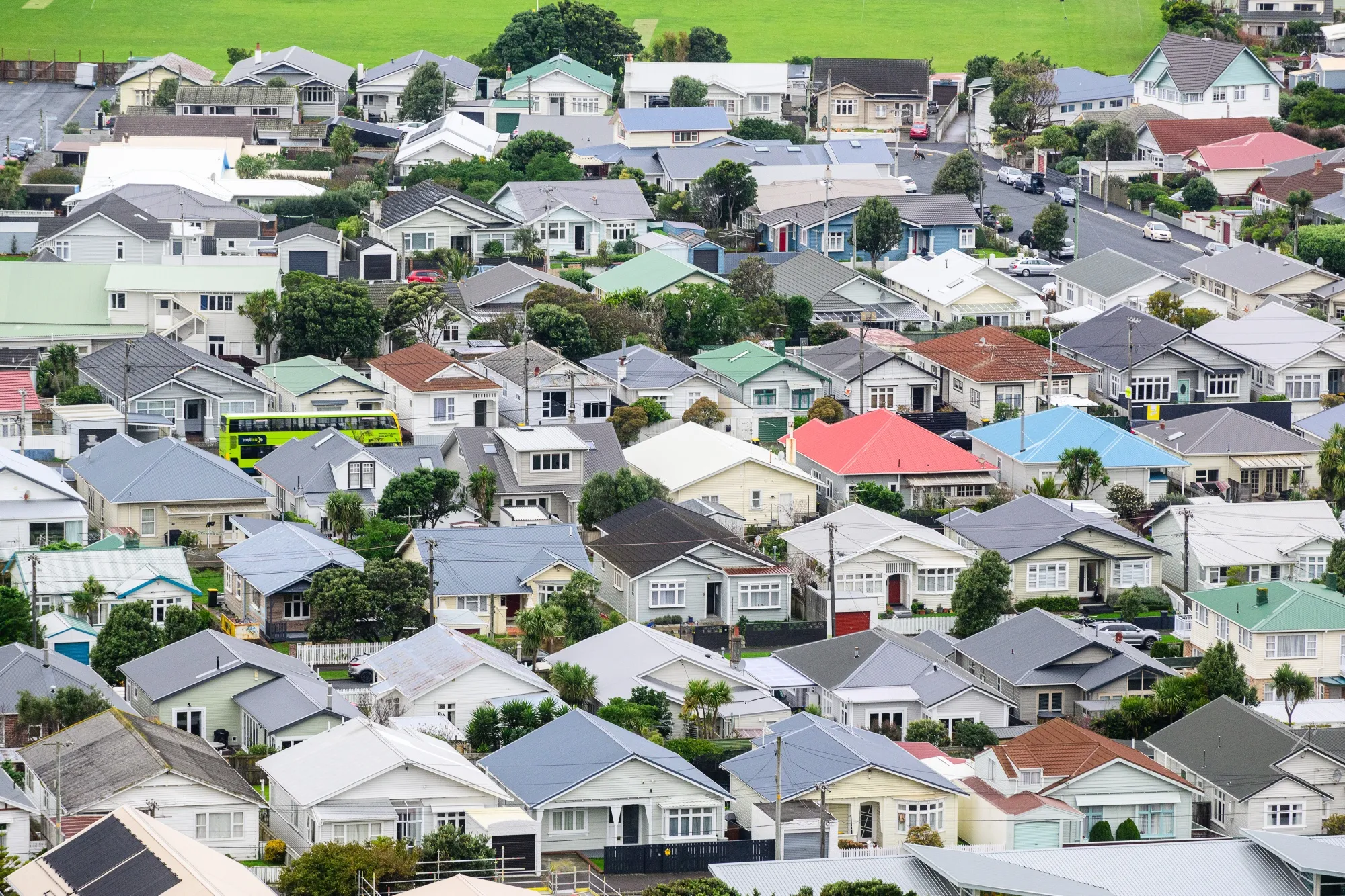 Residential houses in Wellington, New Zealand.