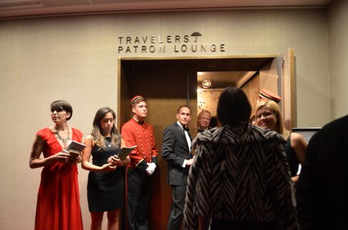 Entering the exclusive intermission hangout.