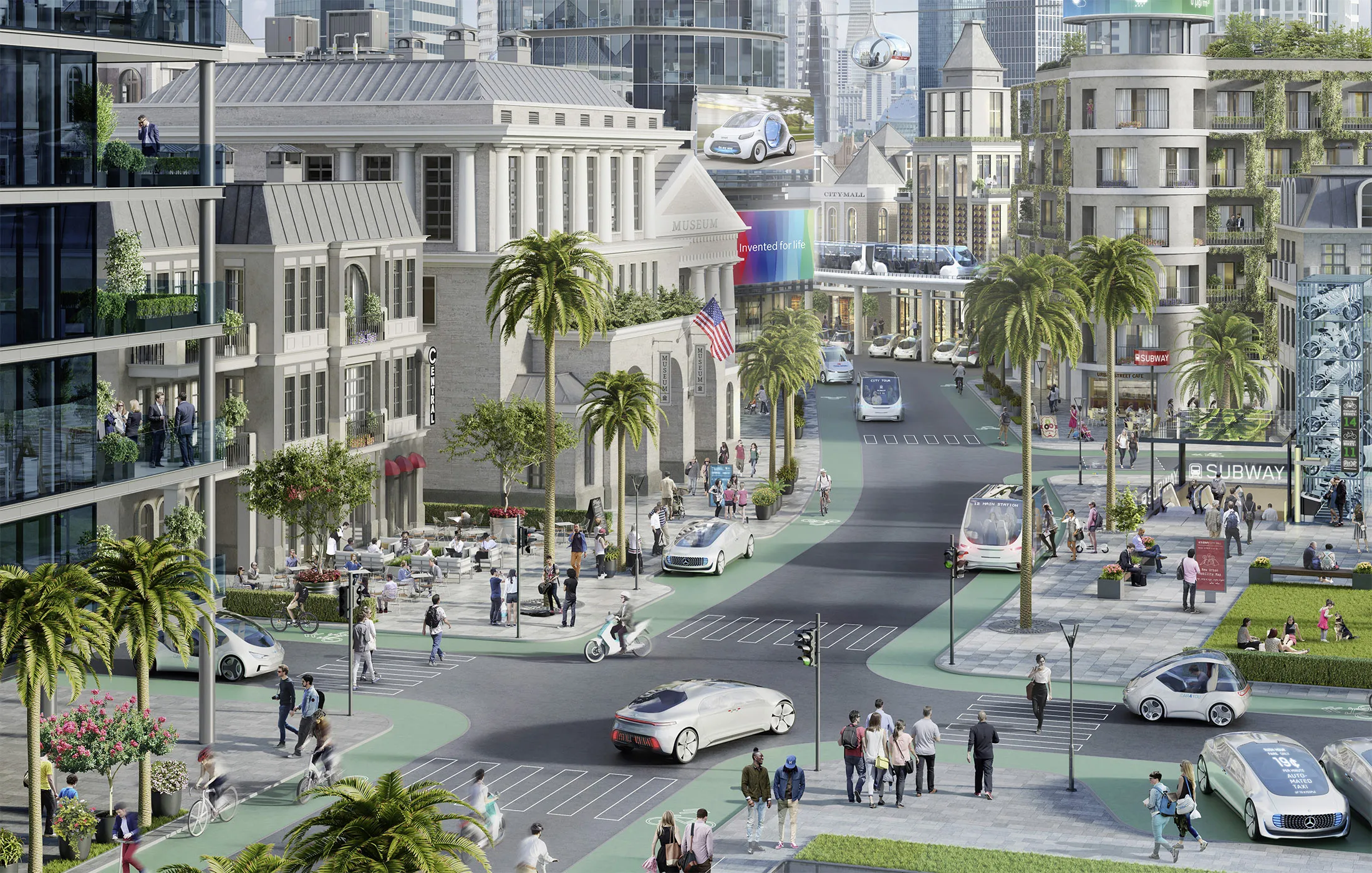 Daimler’s concept for autonomous shuttles in San Francisco.