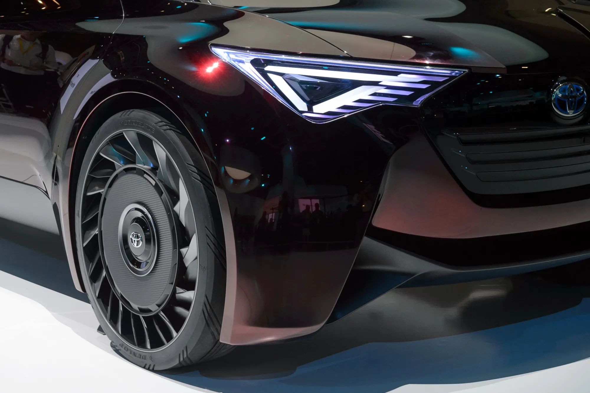 An aireless tire on a Toyota's Fine-Comfort Ride concept vehicle.

