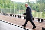 Boris Johnson arrives for a meeting at the G7 summit at Elmau Castle near Garmisch-Partenkirchen, Germany, on June 28.