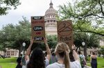 Demonstrators march towards the Texas Capitol building during a national walk out in support of abortion rights in Austin, Texas.