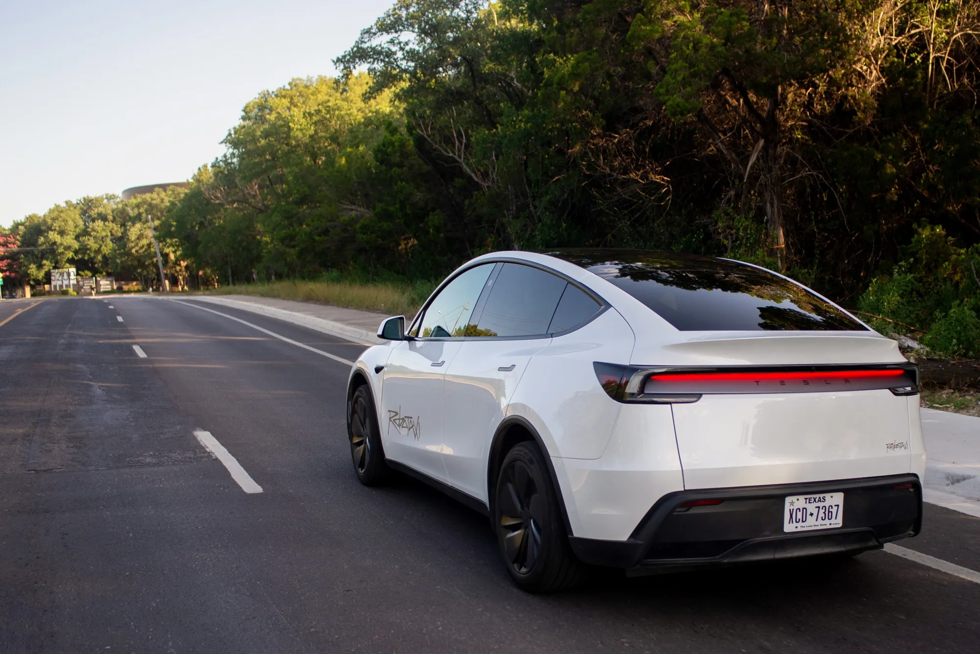 A Tesla Inc. robotaxi&nbsp;in Austin, Texas.