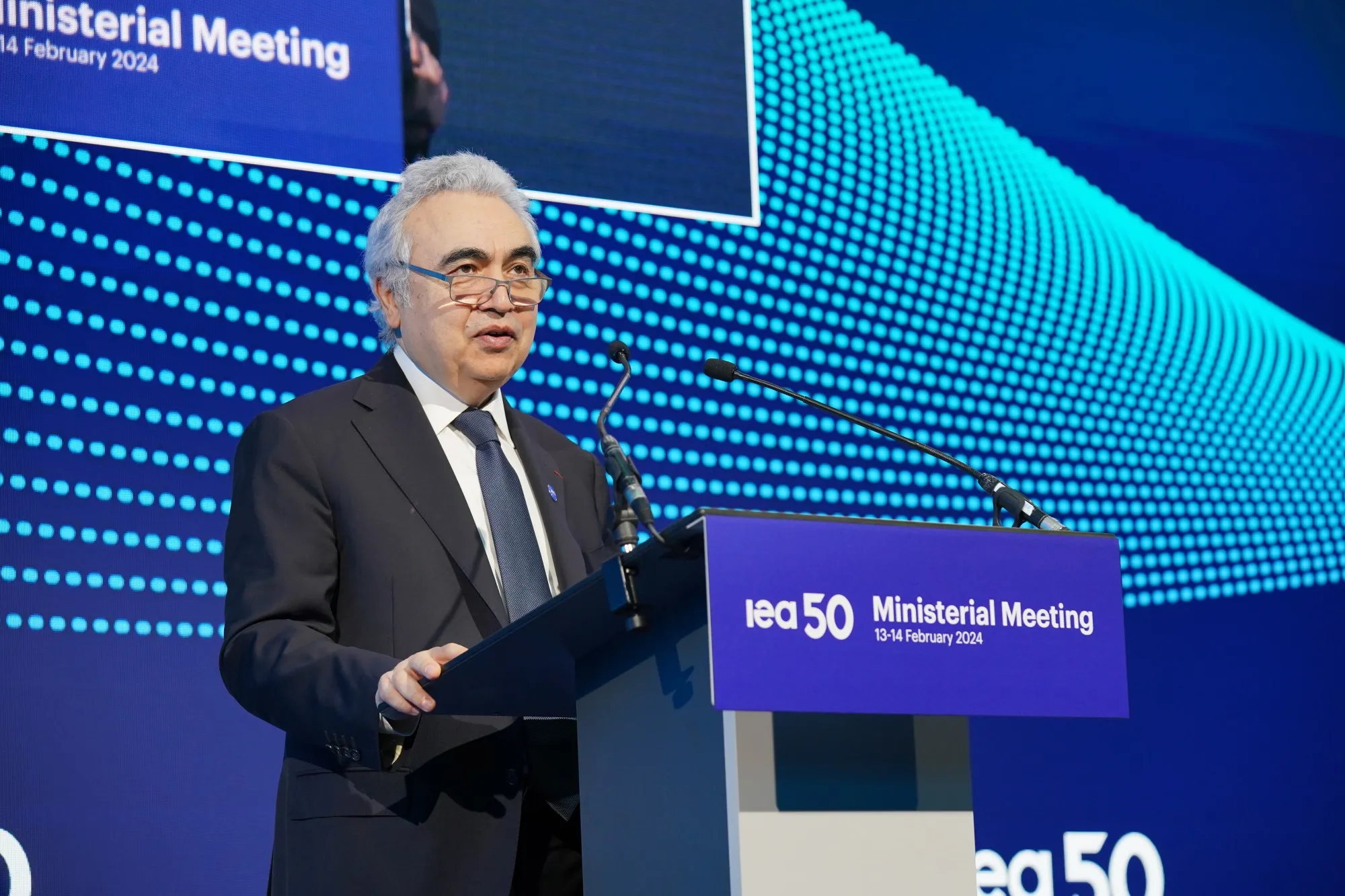 Fatih Birol, executive director of the International Energy Agency, in Paris, France at the IEA’s 50th anniversary and ministerial meeting on Feb. 13, 2024.