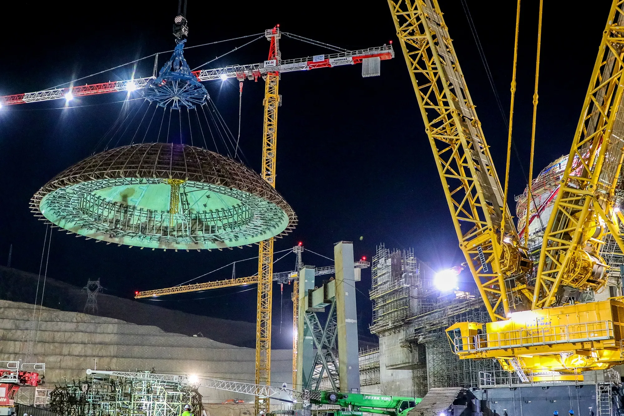 Turkey’s Akkuyu Nuclear Power Plant&nbsp;inner protection shell assembly in January.&nbsp; &nbsp;&nbsp;