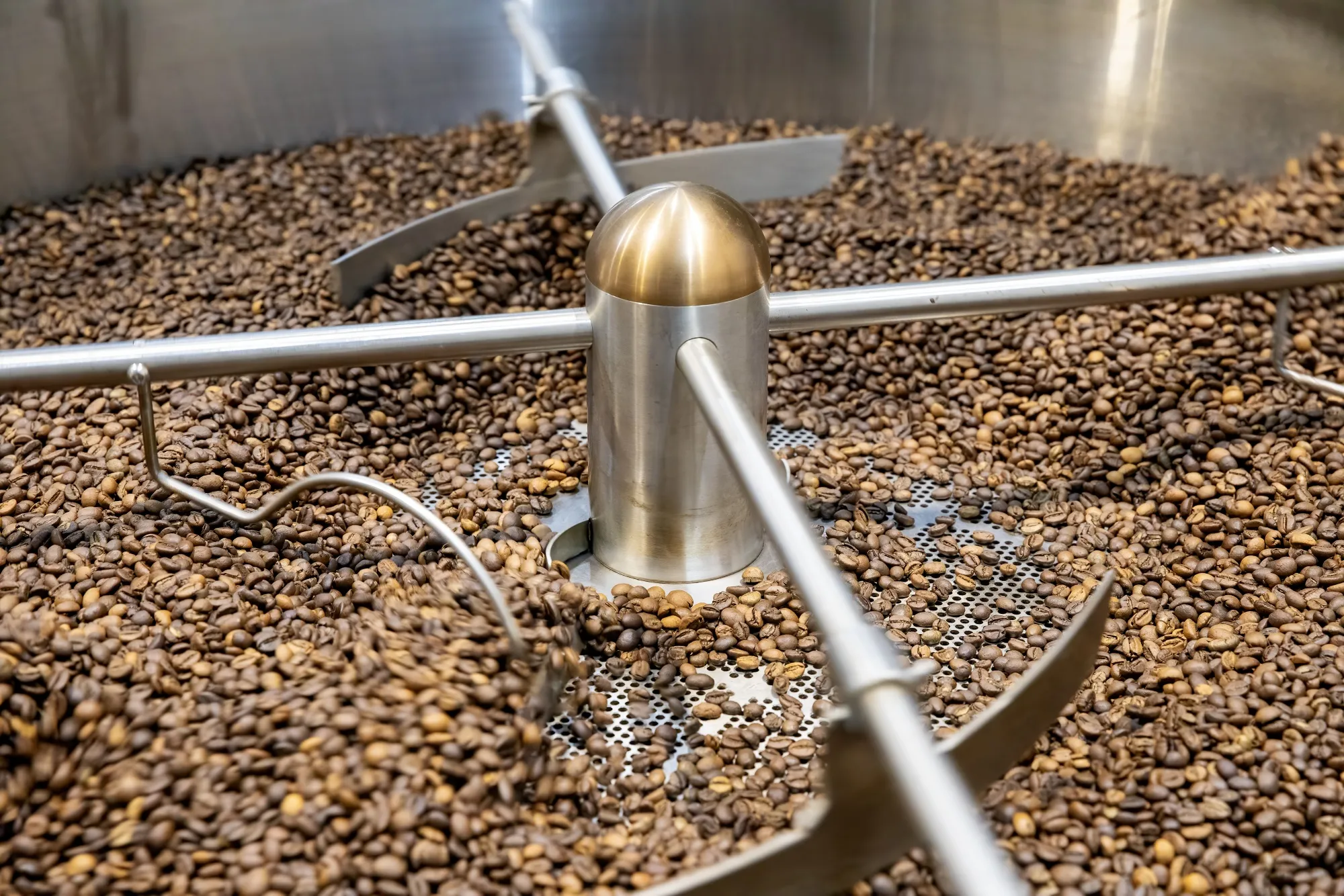 Robusta coffee bean roasting.