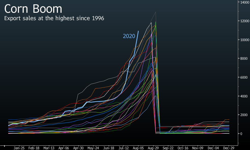 relates to Biggest Corn Sales Since 1996 Can’t Counter Record Yields