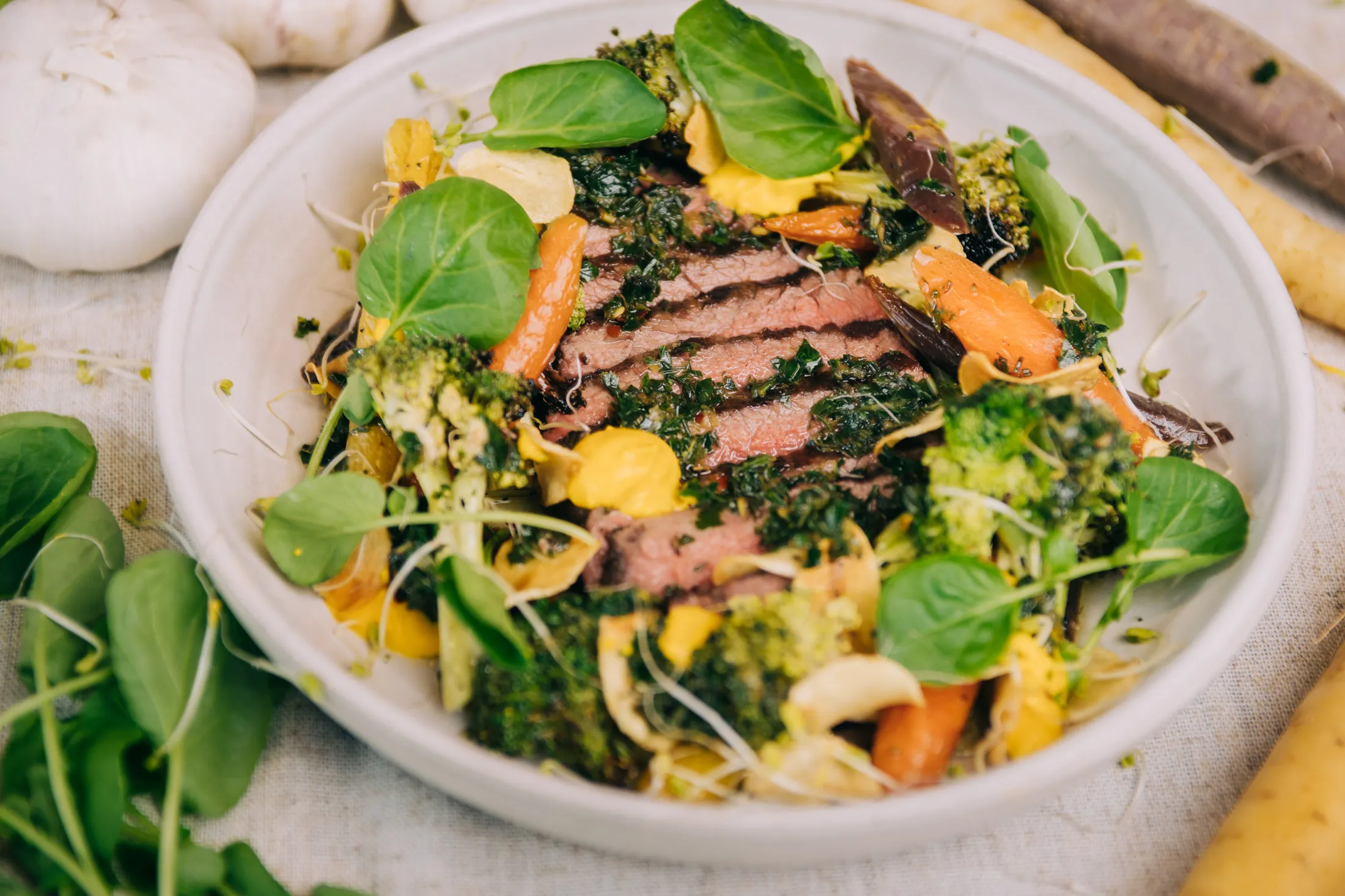 Grass-fed Texas wagyu steak at the Well in Austin.