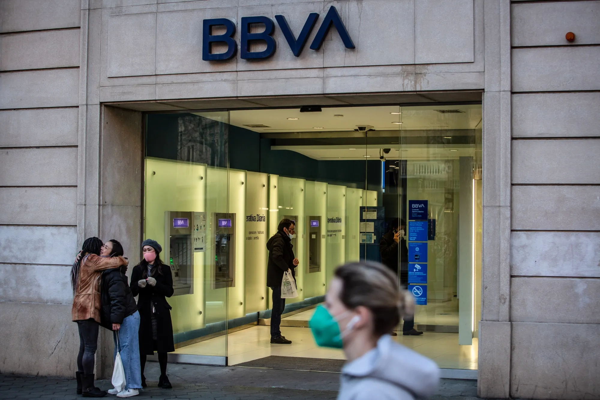 A Banco Bilbao Vizcaya Argentaria SA (BBVA) bank branch in Barcelona.