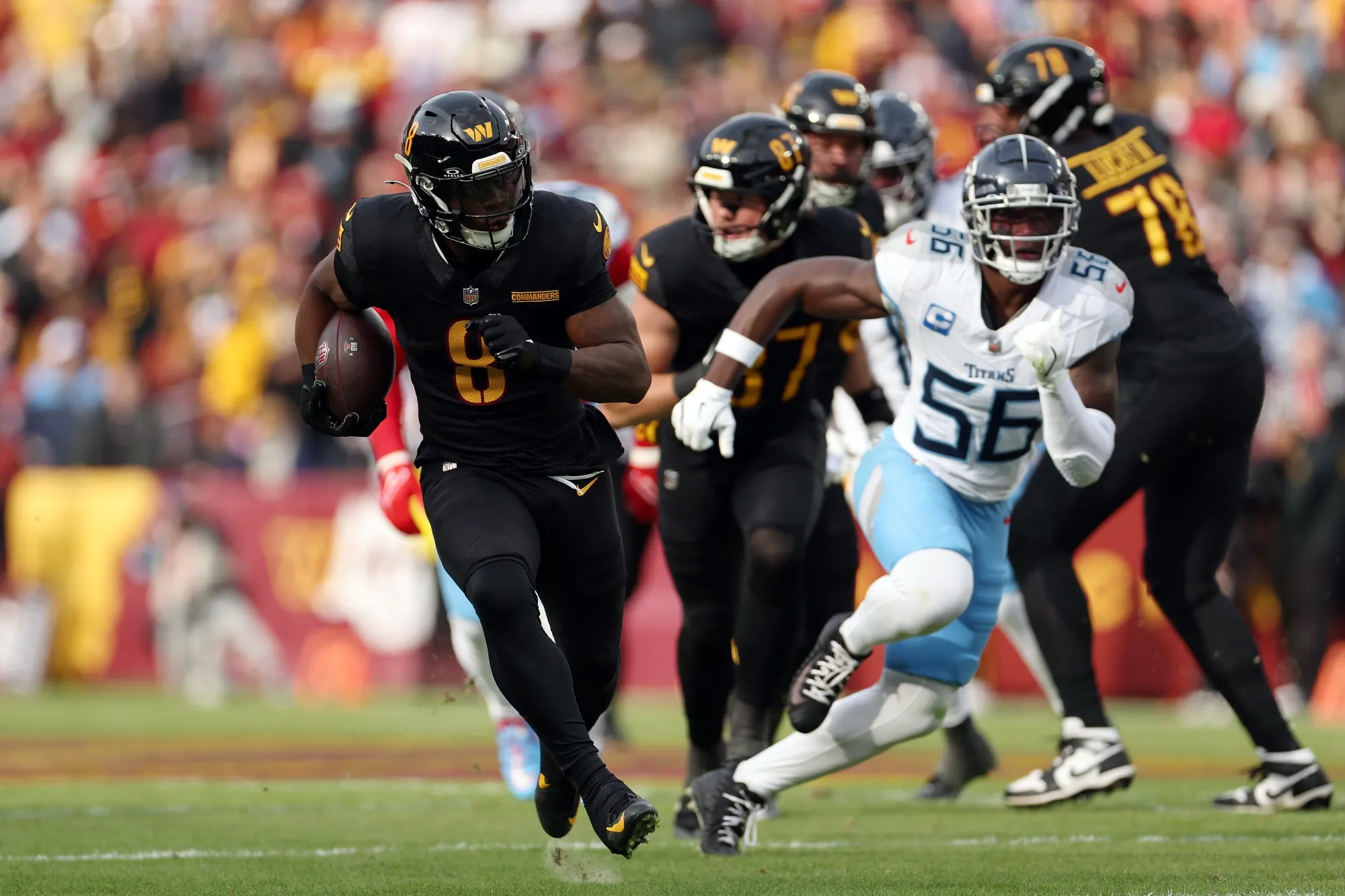 The Washington Commanders play in Landover, Maryland, on Dec. 1.