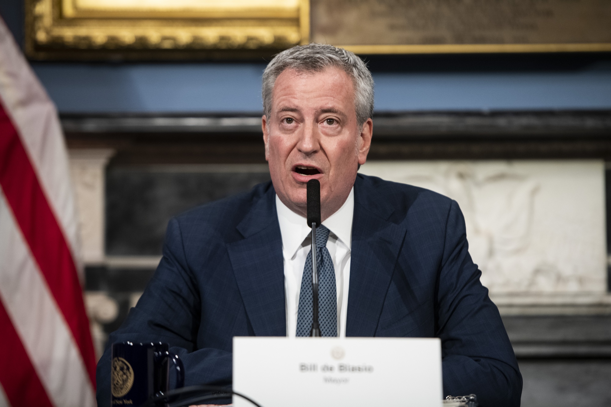 Mayor de Blasio at NY Mets Opening Day, Mayor Bill de Blasi…