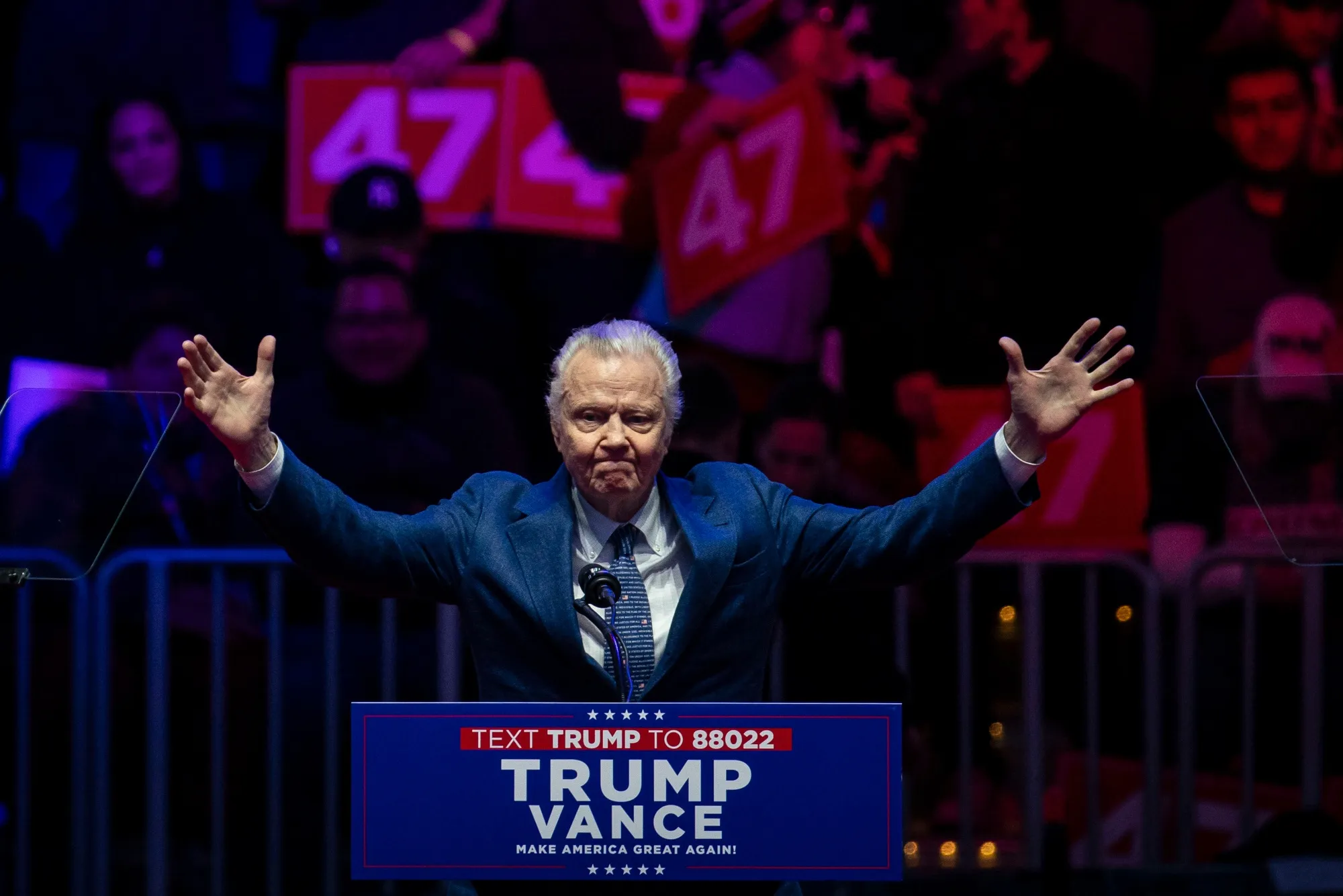 Jon Voight during a rally ahead of the 60th presidential inauguration in Washington, DC, in January.