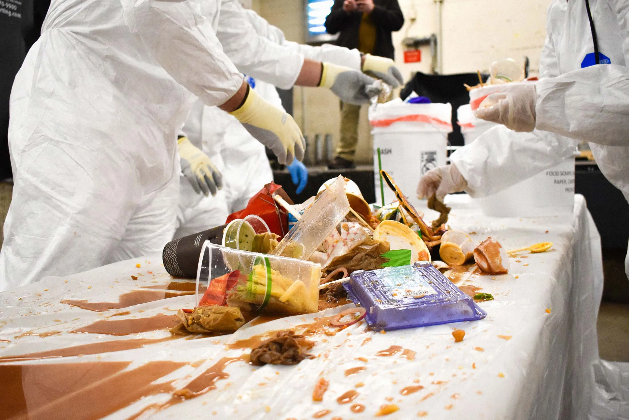 RTS workers conduct an on-location assessment to evaluate what’s being thrown away. Later, they’ll provide recommendations to increase waste diversion.