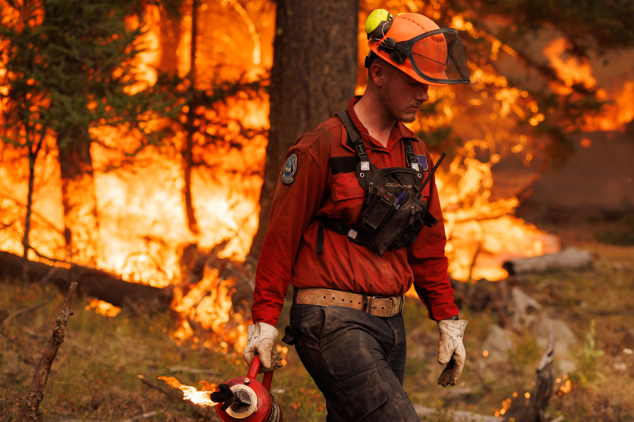 The Ross Moore Lake wildfire in British Columbia in July.