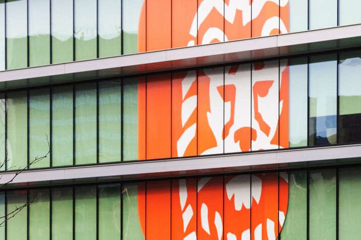 The ING Groep bank branding. 