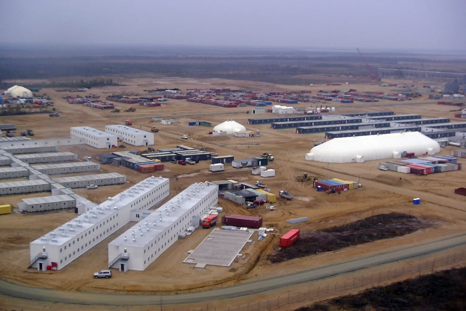 Exxon Neftegas Ltd.'s Sakhalin-1 oil and gas onshore processing facility site near Nogliki, Sakhalin Island in 2005.