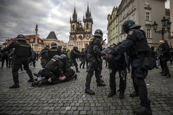 Czech Police Clash With Protesters Opposing Covid-19 Curbs