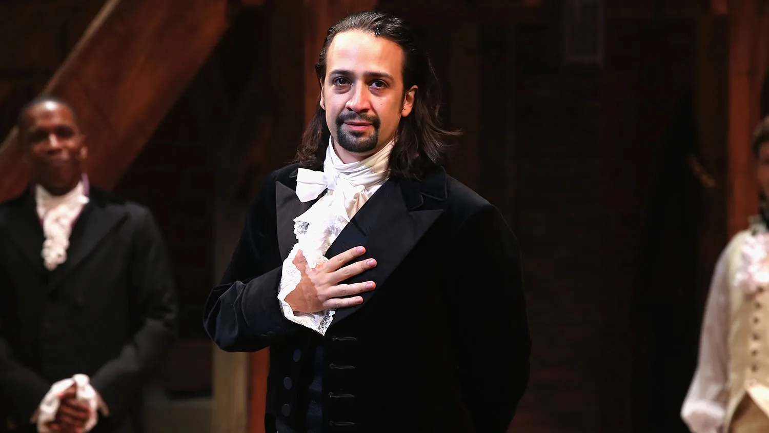 Lin-Manuel Miranda performs in “Hamilton” on Aug. 6, 2015, in New York City.
