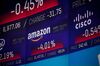 A monitor displays Amazon.com Inc. signage during the Bilibili Inc. initial public offering (IPO) at the Nasdaq MarketSite in New York, U.S., on Wednesday, March 28, 2018. Bilibili, China's top online platform for streaming animation, is poised to raise $483 million in its U.S. initial public offering, according to people with knowledge of the matter.