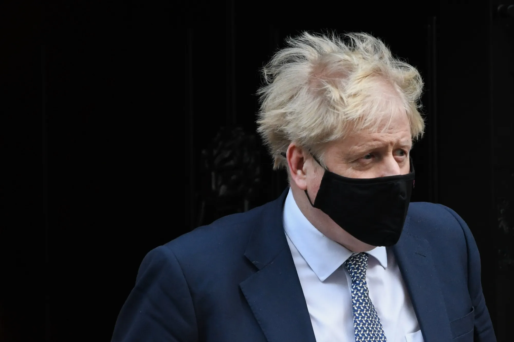 Boris Johnson departs number 10 Downing Street.