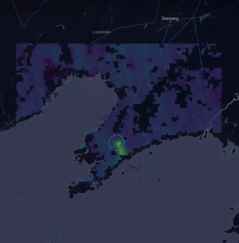 The release was observed by satellite on Oct. 20.