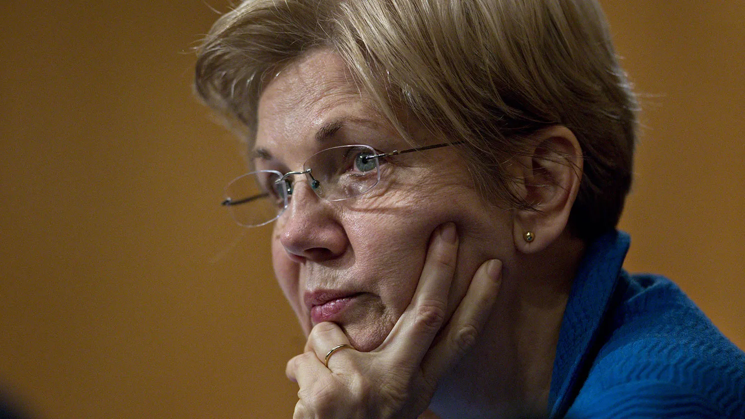 Senator Elizabeth Warren listens during a Senate Banking Committee hearing on Feb. 11, 2016.
