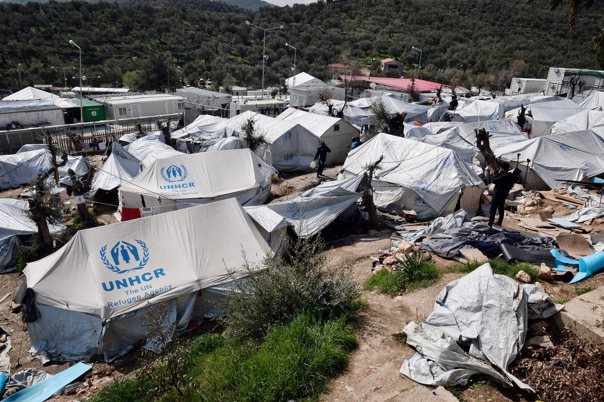 The Moria migrant camp on the island of Lesbos.
