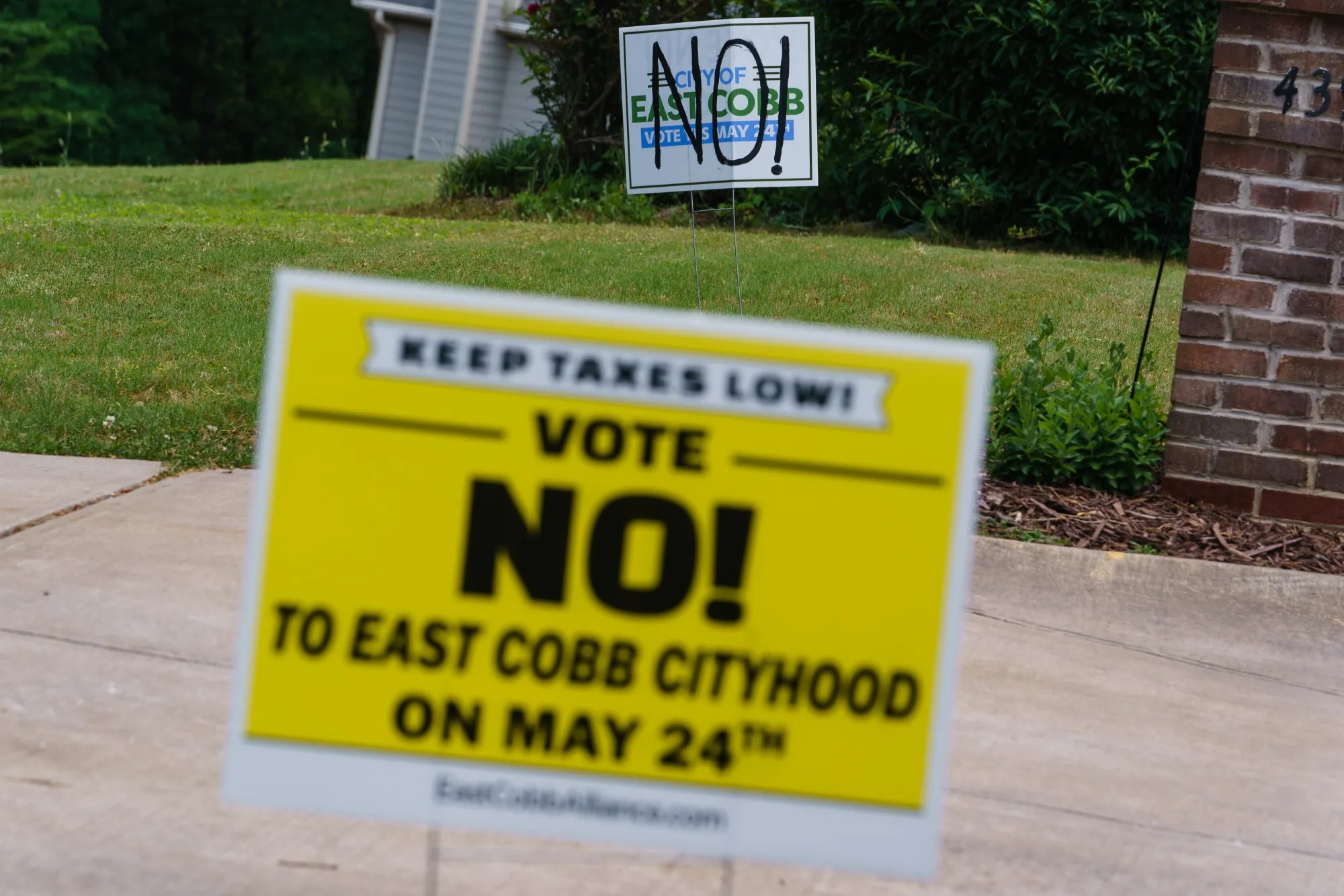 Cityhood signs in East Cobb, Georgia.