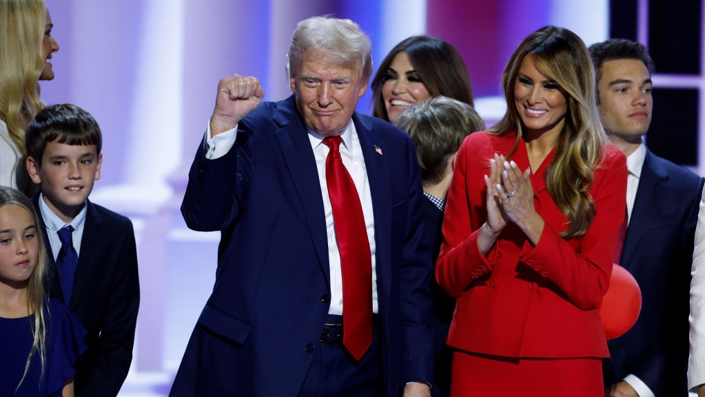 Watch Donald Trump Joined by Melania and Family Members on Stage at RNC ...