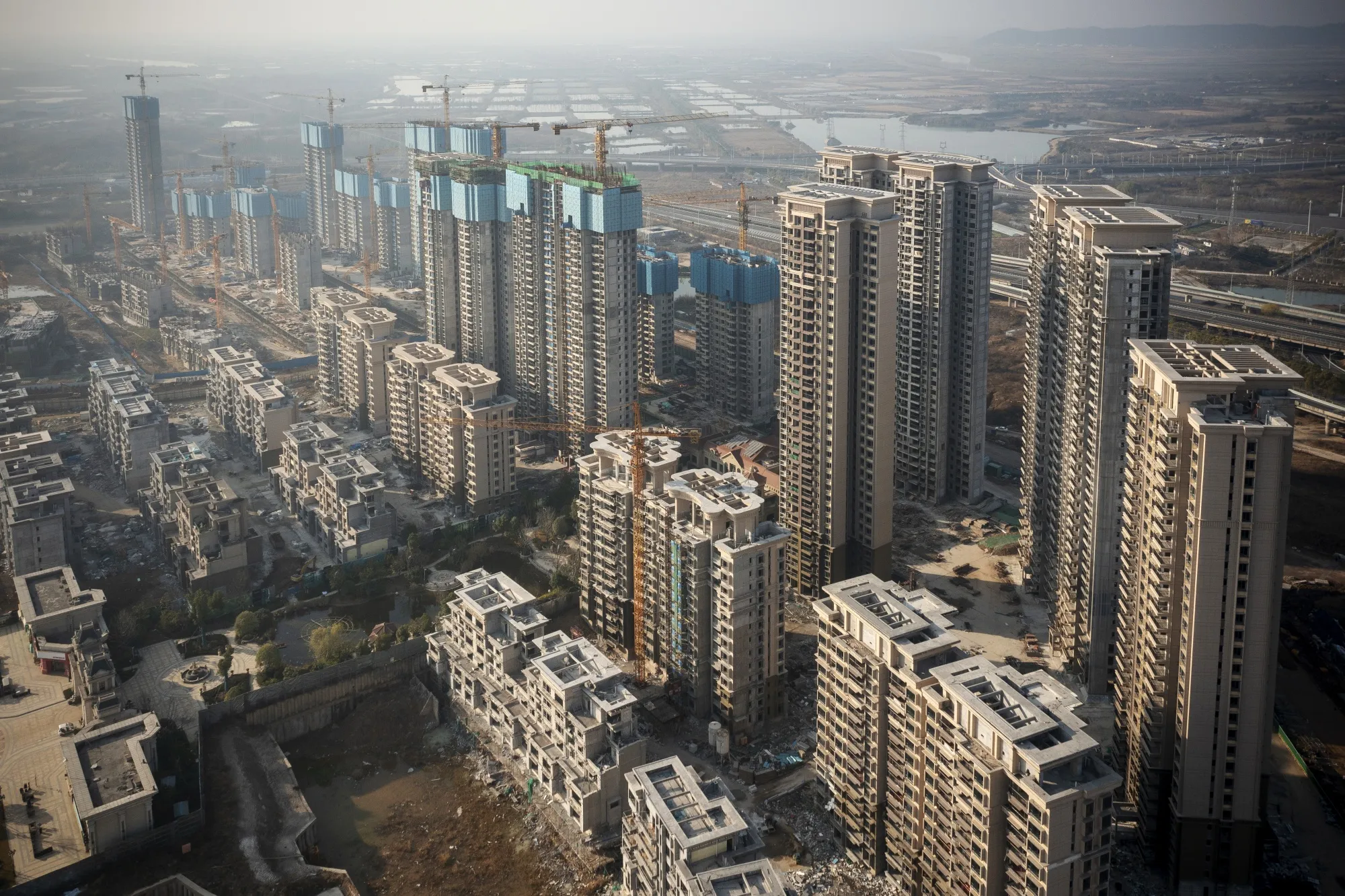 Residential buildings at an Evergrande development&nbsp;in Wuhan&nbsp;in Dec.&nbsp;2021.