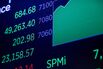 Stock market information on the floor of the New York Stock Exchange.
