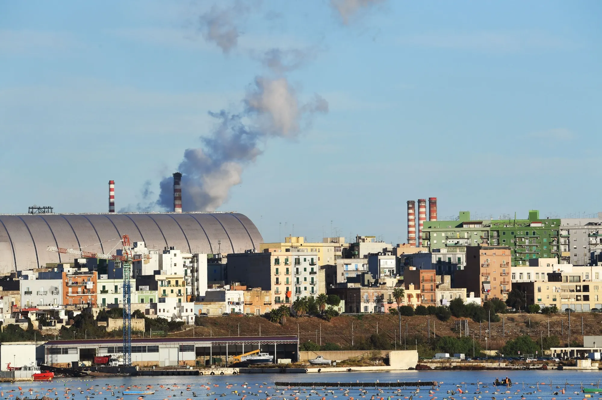Acciaierie d’Italia steel plant in Taranto, Italy.
