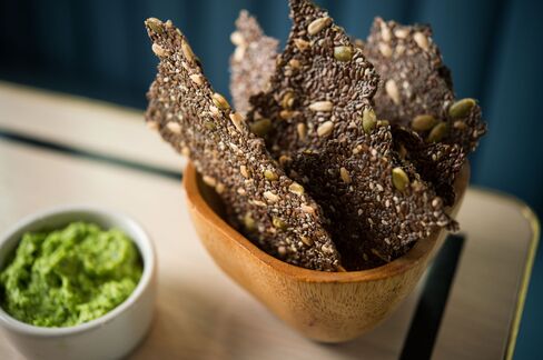 Delicate seed crackers at Cafe Clover: good enough to change your mind about seed crackers.
