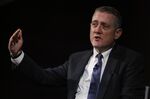 James Bullard, president and chief executive officer of the Federal Reserve Bank of St. Louis, gestures while speaking at the 2019 Monetary and Financial Policy Conference at Bloomberg's European headquarters in London, U.K., on Tuesday, Oct. 15, 2019. Bullard said U.S. policy makers are facing too-low rates of inflation and the risk of a greater-than-expected slowdown, suggesting he’d favor an additional interest rate cut as insurance.