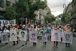 Demonstrators during a rally on the anniversary of the 2014 mass kidnapping of Ayotzinapa students in Mexico City, on Sept. 26.