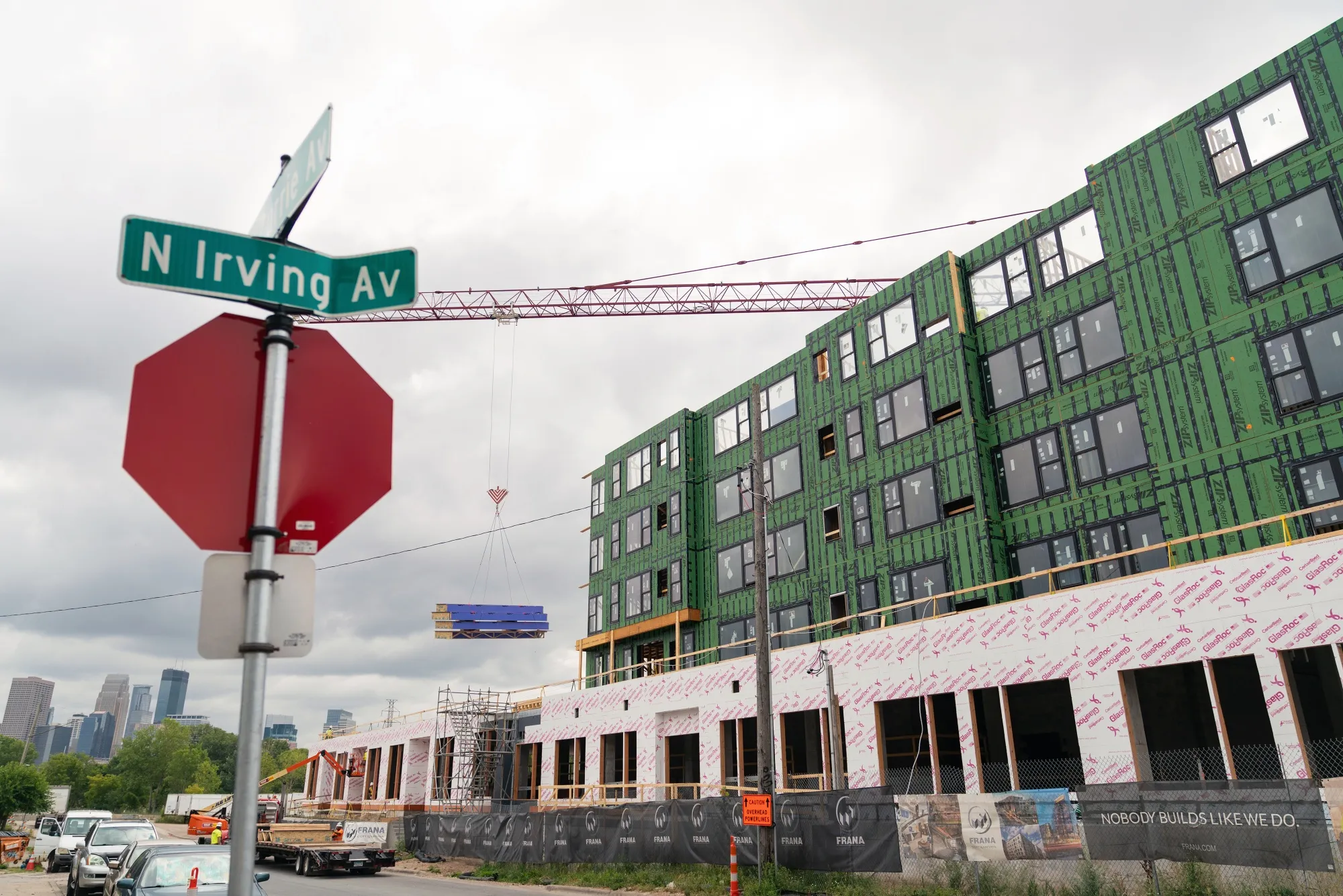 New housing under construction in Minneapolis, Minnesota, in July 2023.&nbsp;