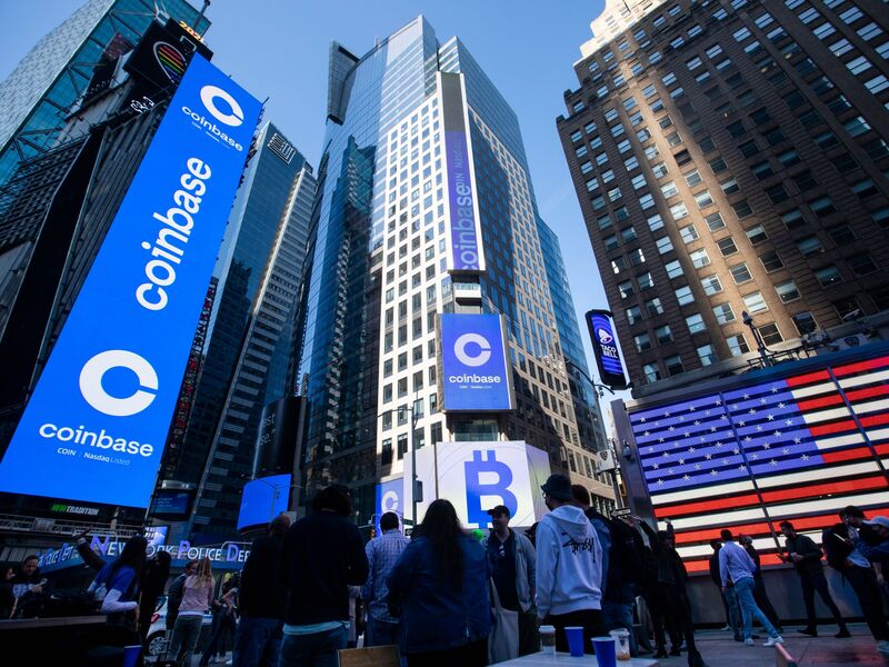 Coinbase Global Debuts Initial Public Offering At Nasdaq MarketSite