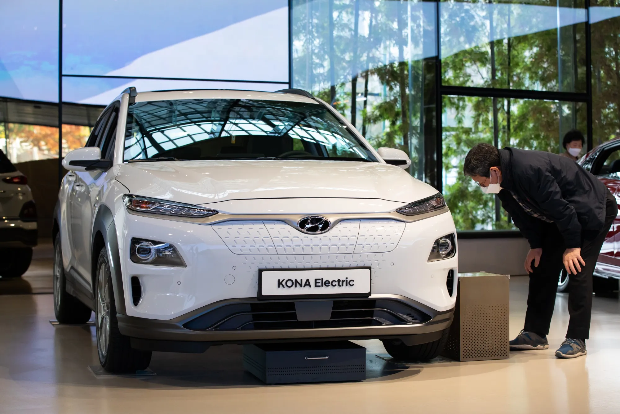 A Hyundai Kona electric SUV.