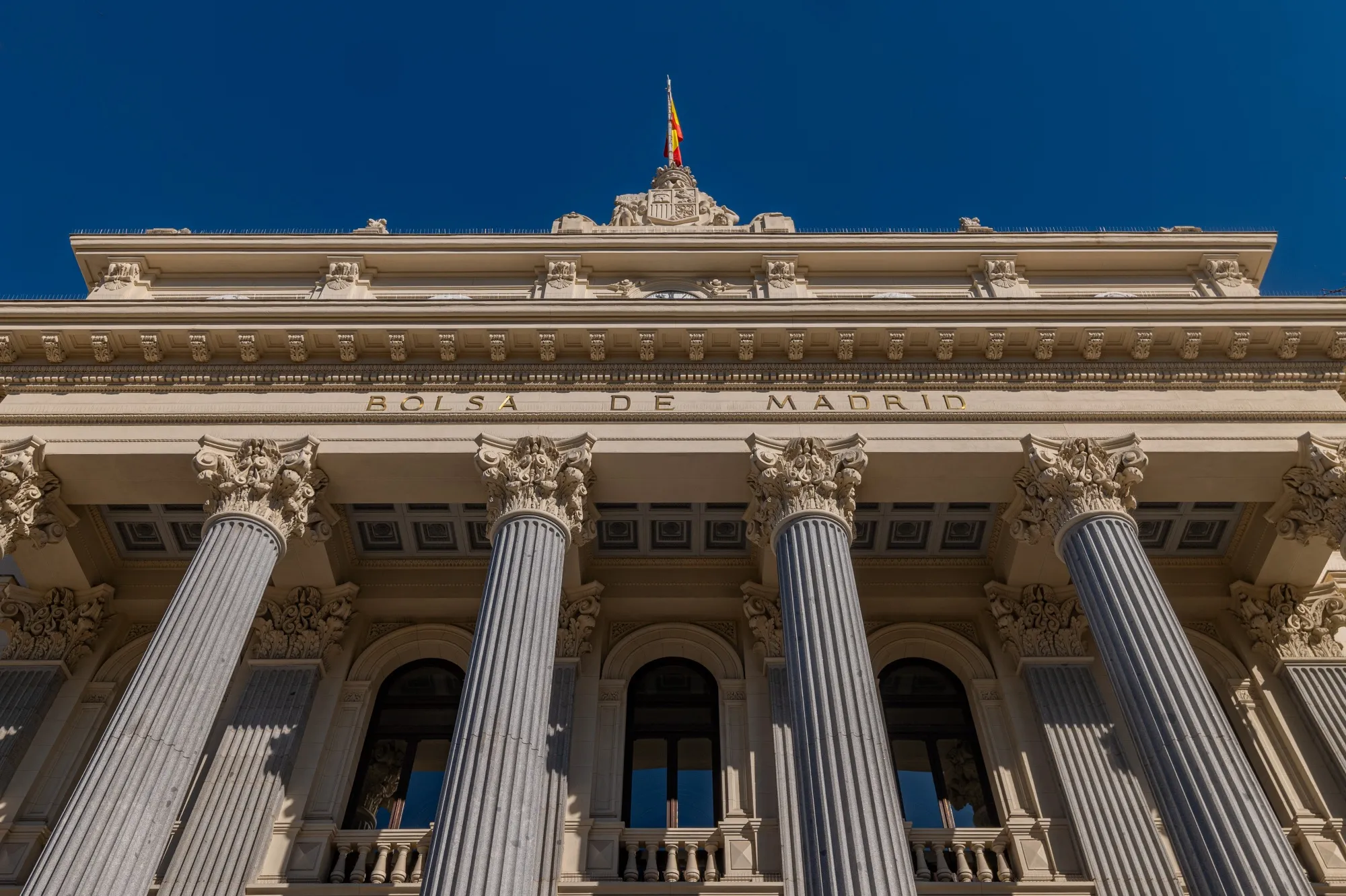 The Bolsa de Madrid stock exchange in Madrid.