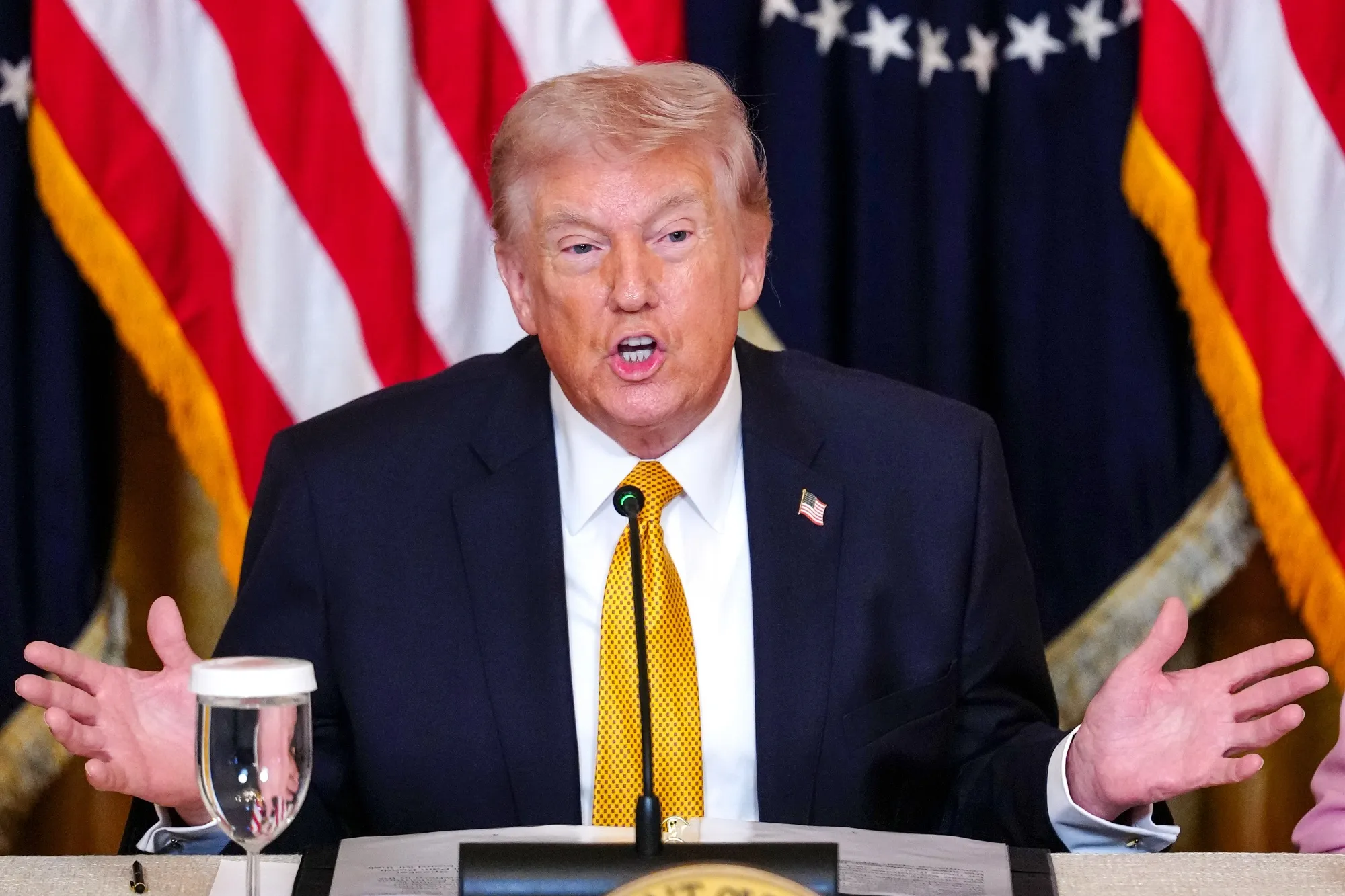 President Donald Trump during a meeting at the White House on March 16.