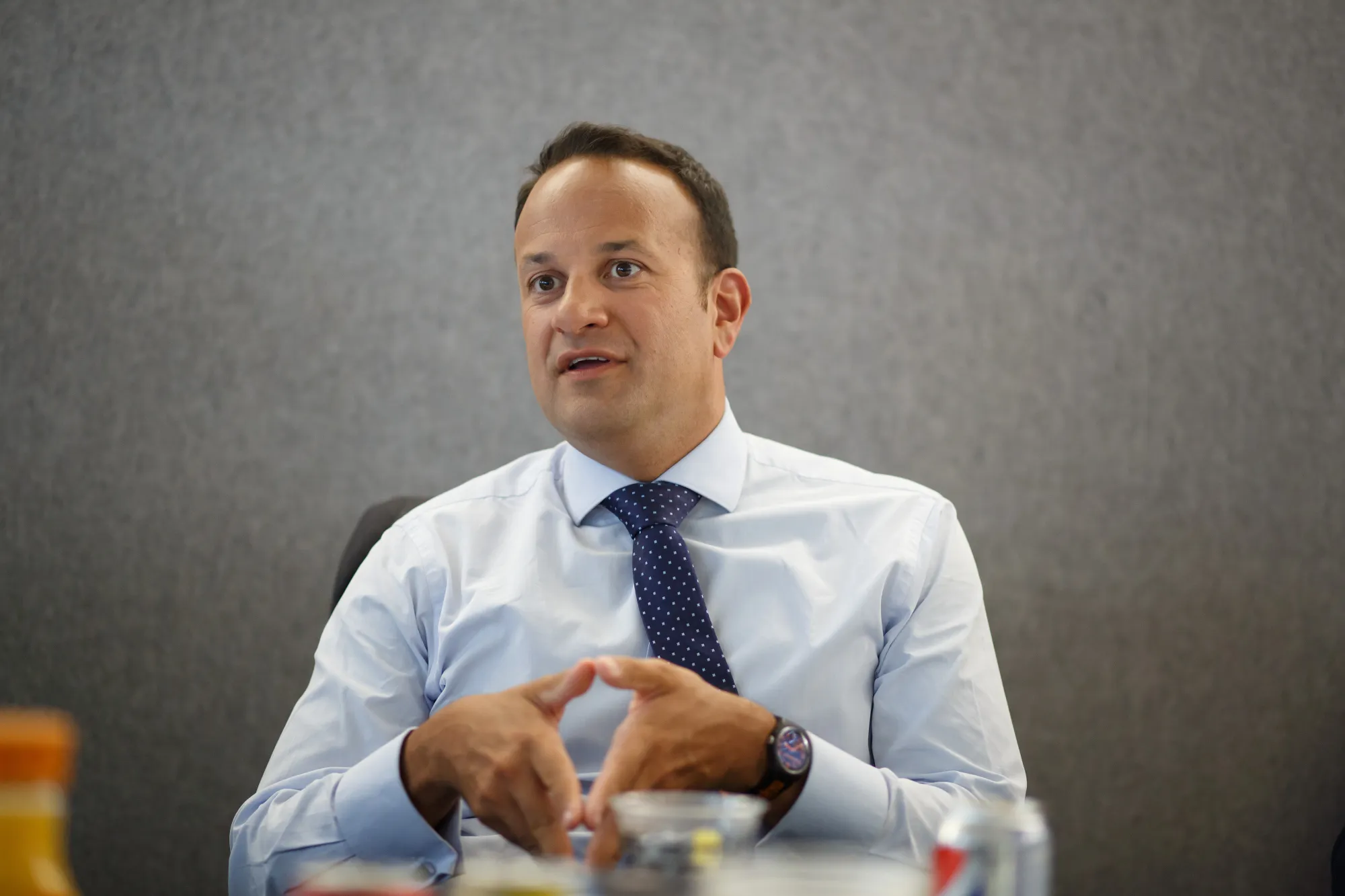 Leo Varadkar, Ireland's prime minister, speaks during an interview in Toronto, Ontario, Canada on Aug. 21, 2017. Varadkar said he remains "confused and puzzled" about the U.K.'s global trading plans after Brexit, as the clock ticks down in talks on the terms of Britain's exit from the European Union.