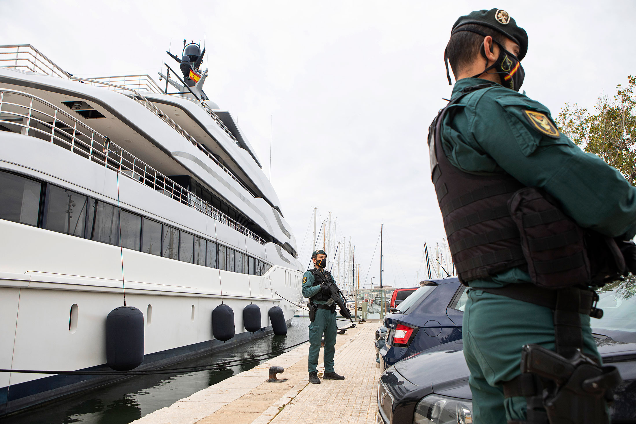 Inside the 280-foot yacht seized by the French government