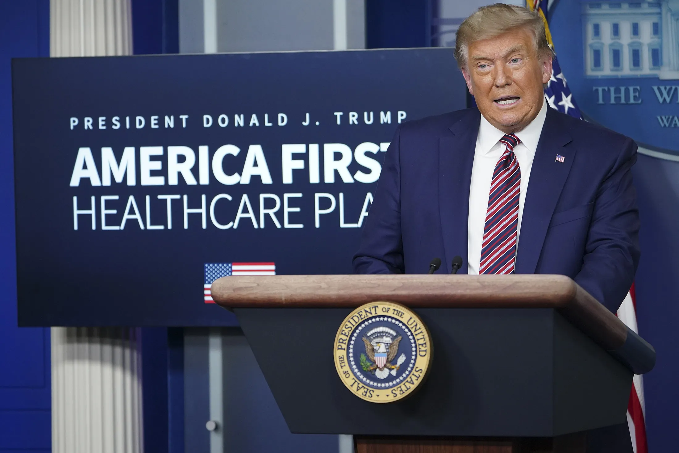 Donald Trump speaks in the&nbsp;James S. Brady Briefing Room&nbsp;of the White House on Nov. 20.