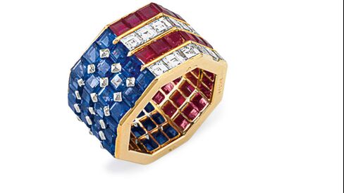 A diamond, sapphire, and ruby ring by Bulgari