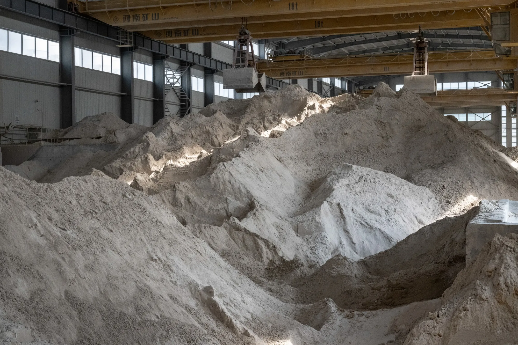 Lithium ore at a warehouse in Yichun, China.