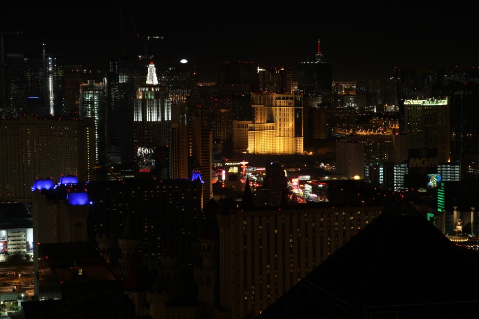 The Las Vegas Strip goes dark on Earth Day, 2009.