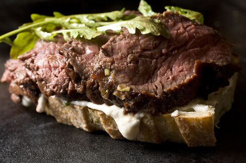 The bison sirloin steak. Low in total fat, saturated fat, sodium and dietary cholesterol bison is the right choice when looking for a healthy red meat to serve.