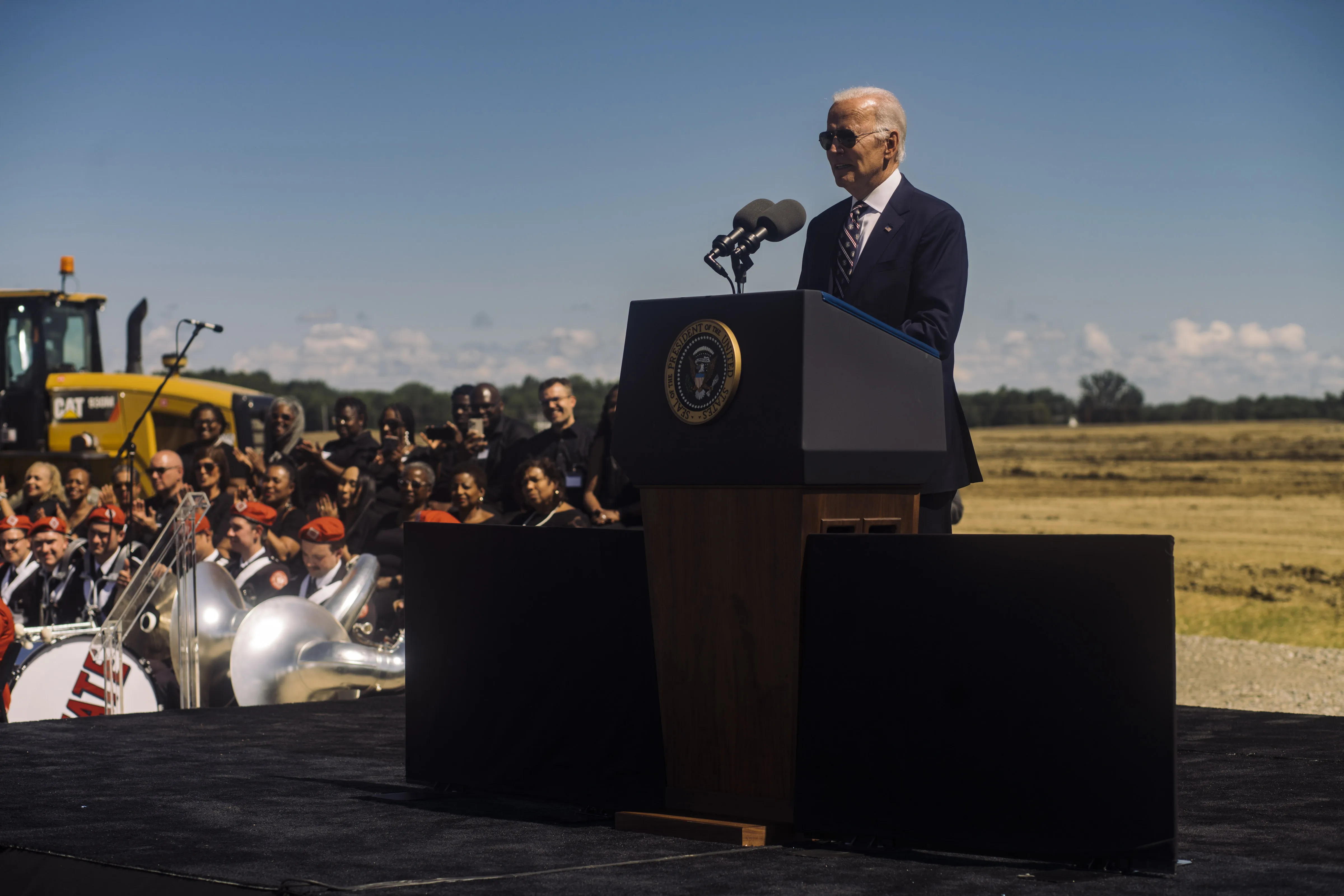 President Joe Biden attended the groundbreaking in 2022 for Intel’s Ohio plant, which has been delayed.